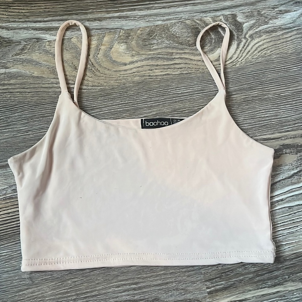 Pink crop tank top